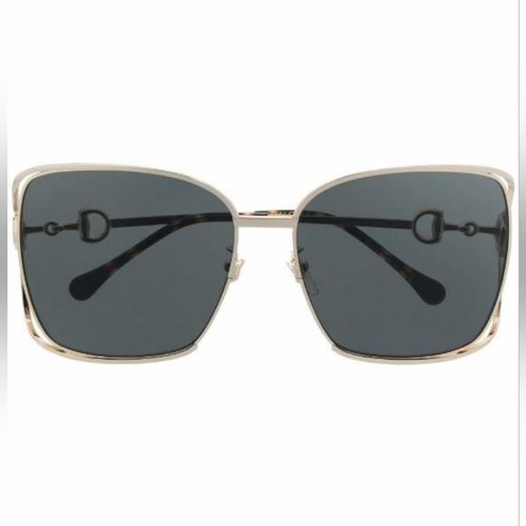 NEW GUCCI WOMEN'S GOLD FRAME SUNGLASSES GG1020S 002 GREY WOMEN'S EYEWEAR GUCCI - Picture 4 of 9